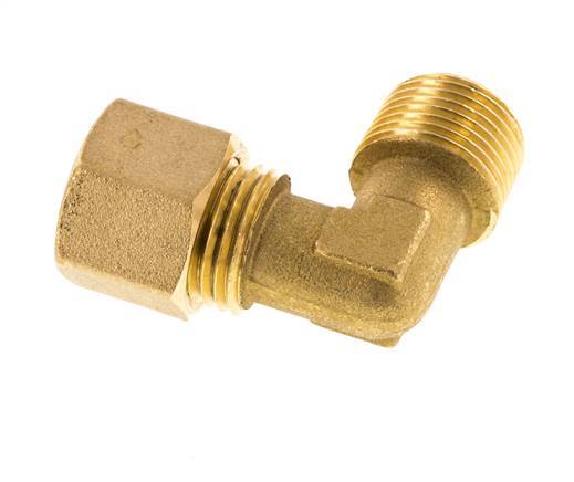 R 3/8'' Male x 10mm Brass 90 deg Elbow Compression Fitting 95 Bar DIN EN 1254-2