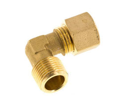 R 3/8'' Male x 10mm Brass 90 deg Elbow Compression Fitting 95 Bar DIN EN 1254-2