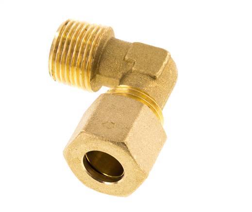 R 3/8'' Male x 10mm Brass 90 deg Elbow Compression Fitting 95 Bar DIN EN 1254-2
