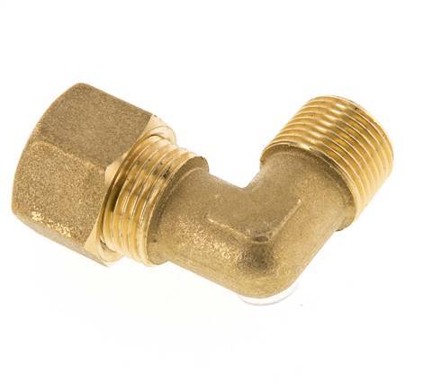 R 3/8'' Male x 12mm Brass 90 deg Elbow Compression Fitting 75 Bar DIN EN 1254-2