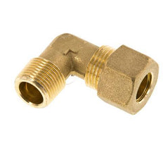 R 3/8'' Male x 12mm Brass 90 deg Elbow Compression Fitting 75 Bar DIN EN 1254-2