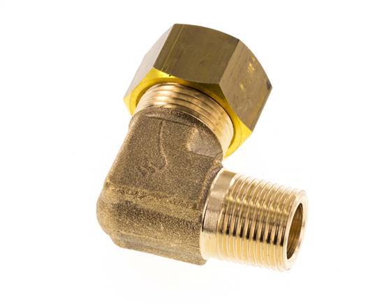 R 3/8'' Male x 15mm Brass 90 deg Elbow Compression Fitting 82 Bar DIN EN 1254-2