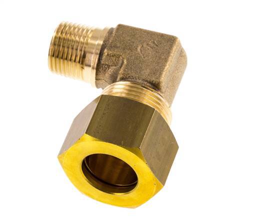 R 3/8'' Male x 16mm Brass 90 deg Elbow Compression Fitting 76 Bar DIN EN 1254-2