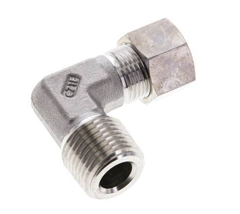 1/2'' NPT Male x 12L Stainless steel 90 deg Elbow Compression Fitting 315 Bar DIN 2353