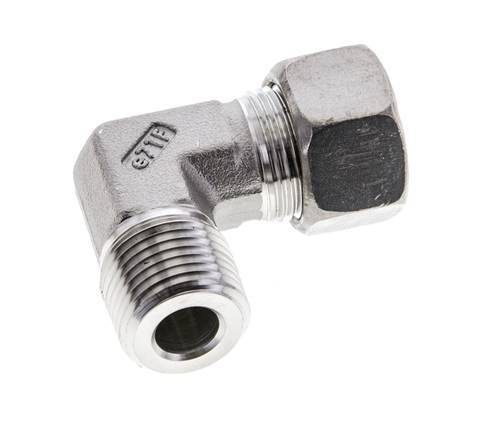 1/2'' NPT Male x 15L Stainless steel 90 deg Elbow Compression Fitting 315 Bar DIN 2353