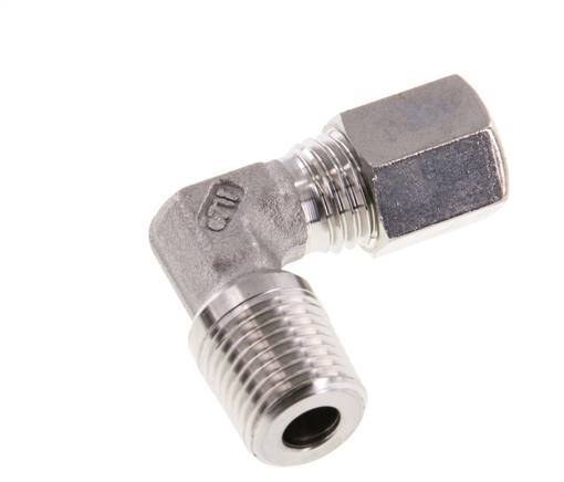 R 1/4'' Male x 6L Stainless steel 90 deg Elbow Compression Fitting 315 Bar DIN 2353