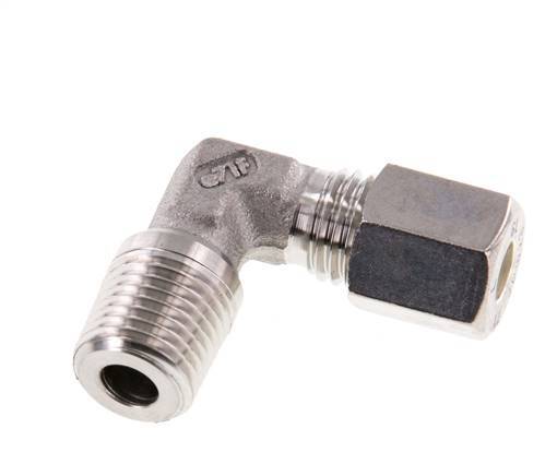 R 1/4'' Male x 6L Stainless steel 90 deg Elbow Compression Fitting 315 Bar DIN 2353