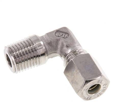 R 1/4'' Male x 6L Stainless steel 90 deg Elbow Compression Fitting 315 Bar DIN 2353