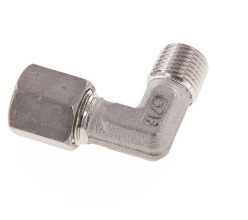 R 1/4'' Male x 6S Stainless steel 90 deg Elbow Compression Fitting 630 Bar DIN 2353