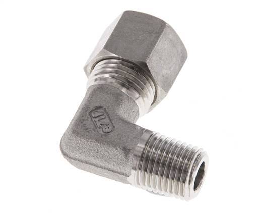 R 1/4'' Male x 10L Stainless steel 90 deg Elbow Compression Fitting 315 Bar DIN 2353