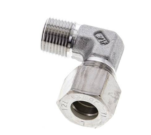 3/8'' NPT Male x 12L Stainless steel 90 deg Elbow Compression Fitting 315 Bar DIN 2353