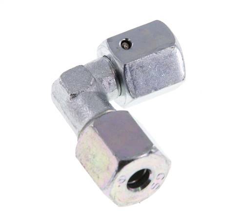 M14x1.5 x 6S Zinc plated Steel Adjustable 90 deg Elbow Fitting with Sealing cone and O-ring 630 Bar DIN 2353