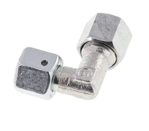 M14x1.5 x 8L Zinc plated Steel Adjustable 90 deg Elbow Fitting with Sealing cone and O-ring 315 Bar DIN 2353