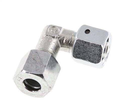 M14x1.5 x 8L Zinc plated Steel Adjustable 90 deg Elbow Fitting with Sealing cone and O-ring 315 Bar DIN 2353