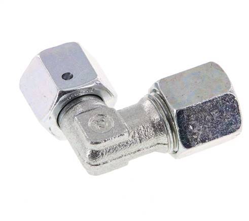 M16x1.5 x 8S Zinc plated Steel Adjustable 90 deg Elbow Fitting with Sealing cone and O-ring 630 Bar DIN 2353