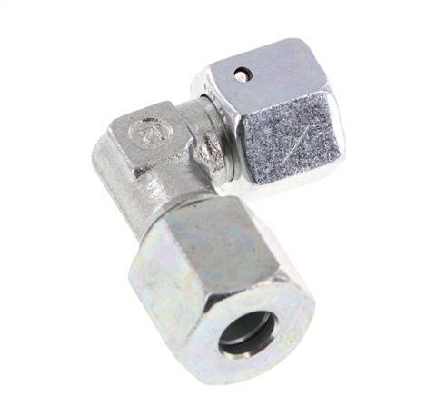 M16x1.5 x 8S Zinc plated Steel Adjustable 90 deg Elbow Fitting with Sealing cone and O-ring 630 Bar DIN 2353