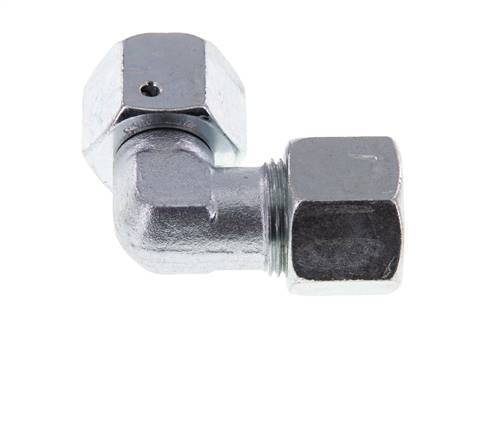 M22x1.5 x 14S Zinc plated Steel Adjustable 90 deg Elbow Fitting with Sealing cone and O-ring 630 Bar DIN 2353