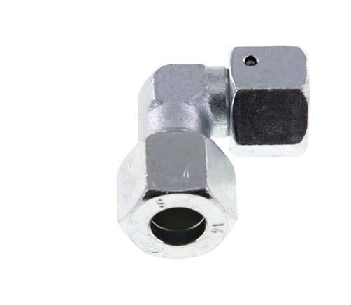 M22x1.5 x 14S Zinc plated Steel Adjustable 90 deg Elbow Fitting with Sealing cone and O-ring 630 Bar DIN 2353
