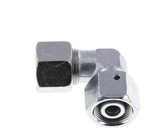M22x1.5 x 14S Zinc plated Steel Adjustable 90 deg Elbow Fitting with Sealing cone and O-ring 630 Bar DIN 2353