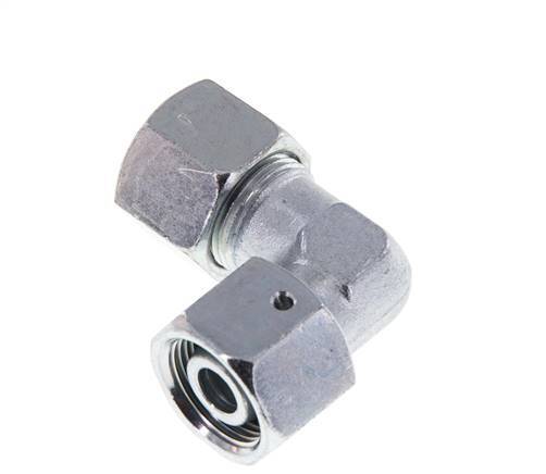 M22x1.5 x 14S Zinc plated Steel Adjustable 90 deg Elbow Fitting with Sealing cone and O-ring 630 Bar DIN 2353