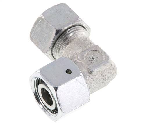 M22x1.5 x 15L Zinc plated Steel Adjustable 90 deg Elbow Fitting with Sealing cone and O-ring 315 Bar DIN 2353