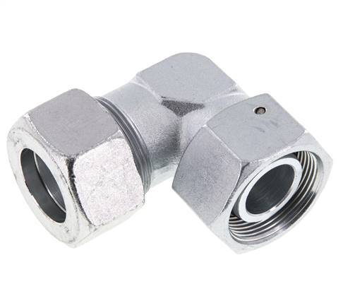 M42x2 x 30S Zinc plated Steel Adjustable 90 deg Elbow Fitting with Sealing cone and O-ring 400 Bar DIN 2353