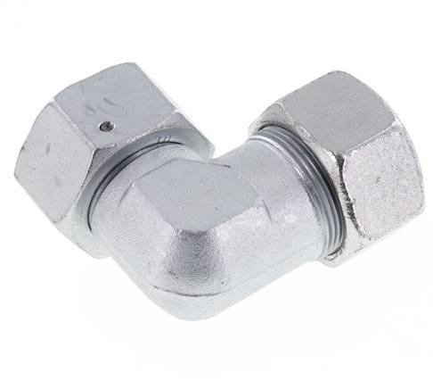 M42x2 x 30S Zinc plated Steel Adjustable 90 deg Elbow Fitting with Sealing cone and O-ring 400 Bar DIN 2353