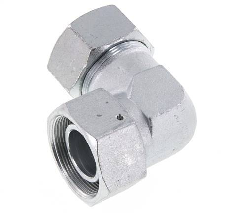 M52x2 x 38S Zinc plated Steel Adjustable 90 deg Elbow Fitting with Sealing cone and O-ring 315 Bar DIN 2353