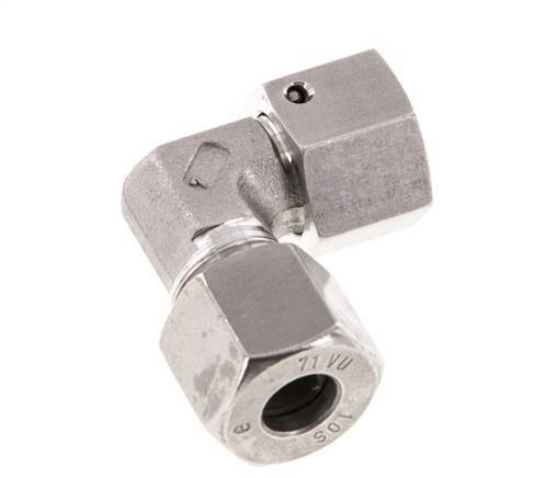 M18x1.5 x 10S Stainless steel Adjustable 90 deg Elbow Fitting with Sealing cone and O-ring 630 Bar DIN 2353