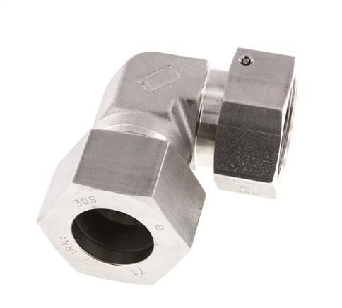 M42x2 x 30S Stainless steel Adjustable 90 deg Elbow Fitting with Sealing cone and O-ring 400 Bar DIN 2353