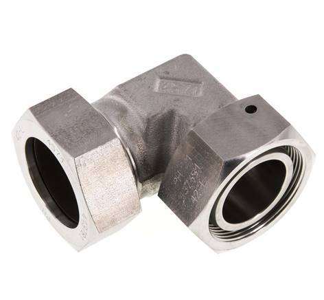 M52x2 x 42L Stainless steel Adjustable 90 deg Elbow Fitting with Sealing cone and O-ring 160 Bar DIN 2353