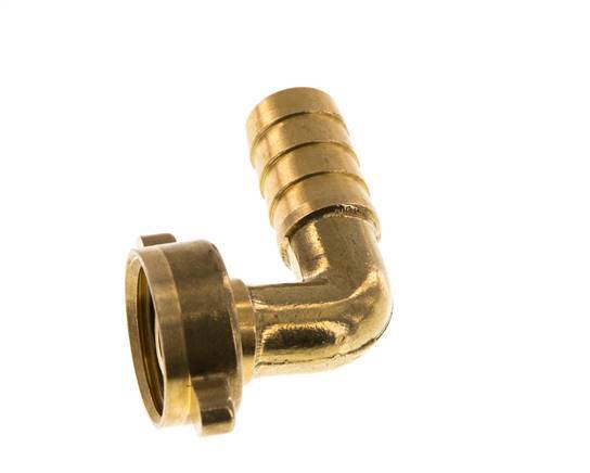 G 1/2'' x 13mm Brass 90 deg Elbow Hose barb with NBR Seal and Wing Nut 16 Bar