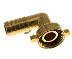 G 1'' x 19mm Brass 90 deg Elbow Hose barb with NBR Seal and Wing Nut 16 Bar