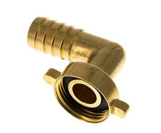 G 1'' x 19mm Brass 90 deg Elbow Hose barb with NBR Seal and Wing Nut 16 Bar