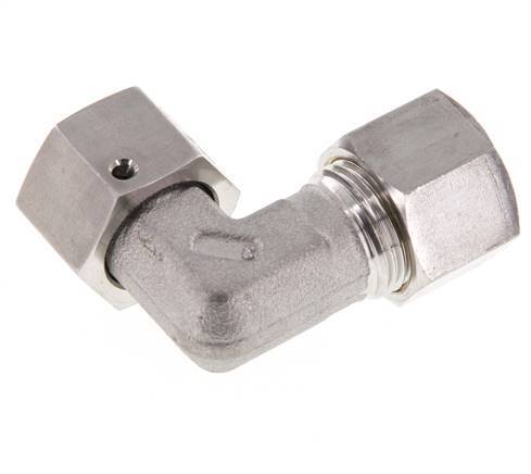 M20x1.5 x 12S Stainless steel Adjustable 90 deg Elbow Compression Fitting with Sealing cone and O-ring 630 Bar DIN 2353