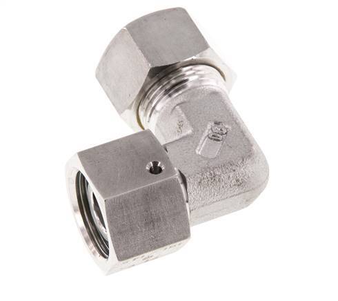 M22x1.5 x 15L Stainless steel Adjustable 90 deg Elbow Compression Fitting with Sealing cone and O-ring 315 Bar DIN 2353