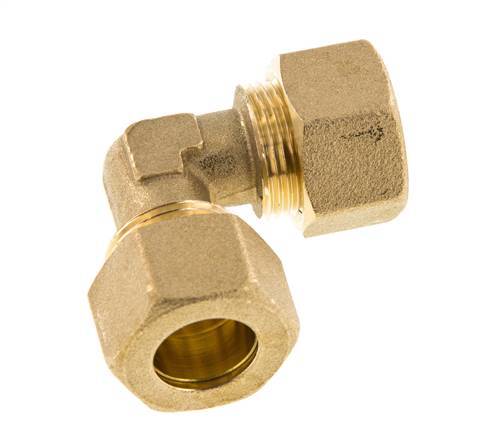 16mm Brass 90 deg Elbow Compression Fitting 76 Bar DIN EN 1254-2