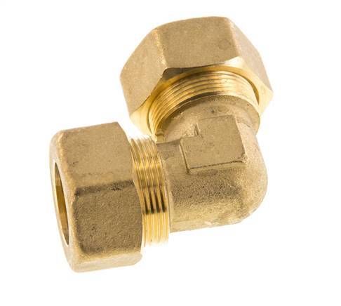 22mm Brass 90 deg Elbow Compression Fitting 54 Bar DIN EN 1254-2