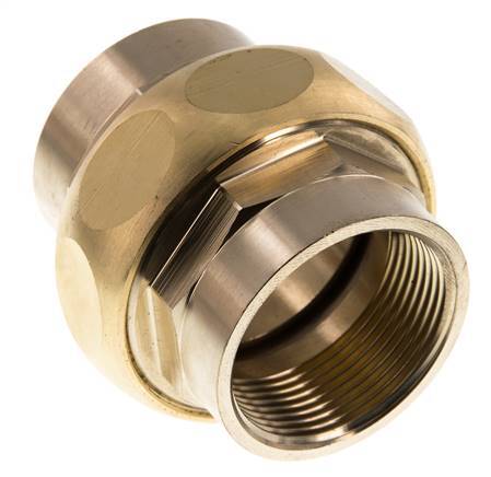 Rp 1 1/2'' Brass Double Nipple 3-pieces with Conically sealing 16 Bar