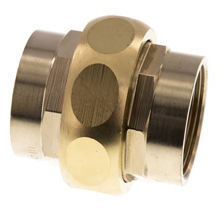 Rp 1 1/2'' Brass Double Nipple 3-pieces with Conically sealing 16 Bar