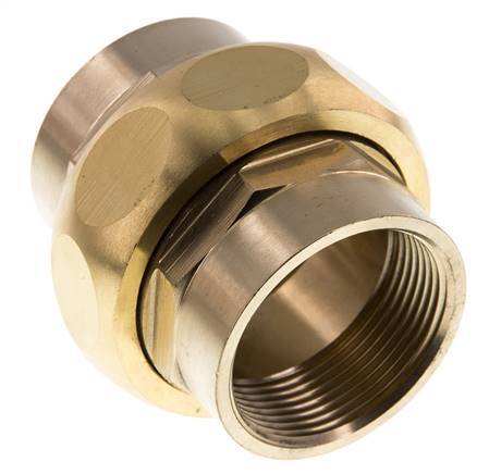 Rp 1 1/2'' Brass Double Nipple 3-pieces with Conically sealing 16 Bar