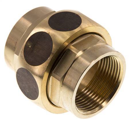 Rp 1 1/4'' Brass Double Nipple 3-pieces with Conically sealing 16 Bar