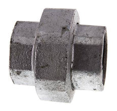 Rp 1'' Zinc plated Cast iron Double Nipple 3-pieces with Conically sealing 25 Bar
