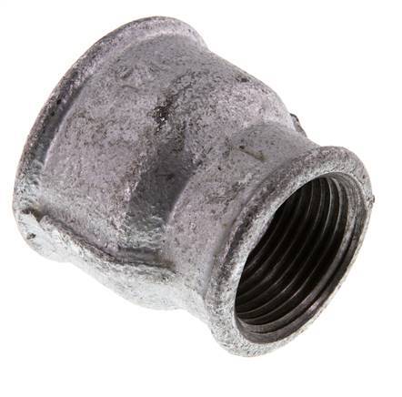 Rp 1 1/4'' x Rp 1'' Zinc plated Cast iron Round Socket 25 Bar [2 Pieces]