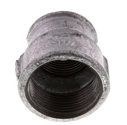 Rp 1 1/4'' x Rp 1'' Zinc plated Cast iron Round Socket 25 Bar [2 Pieces]