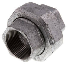 Rp 1 1/4'' Zinc plated Cast iron Double Nipple 3-pieces with Conically sealing 25 Bar