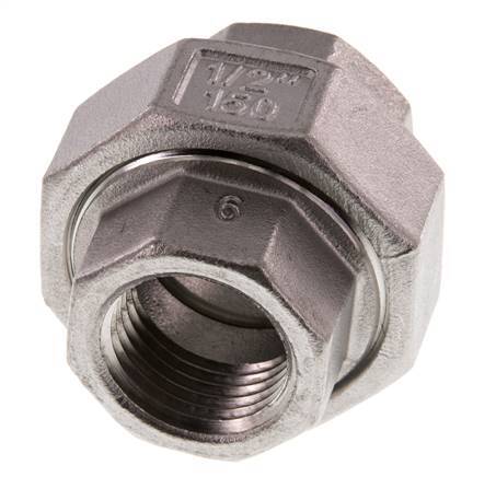 1/2'' NPT Stainless steel Double Nipple 3-pieces with Conically sealing 16 Bar