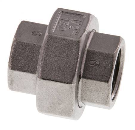 1/2'' NPT Stainless steel Double Nipple 3-pieces with Conically sealing 16 Bar