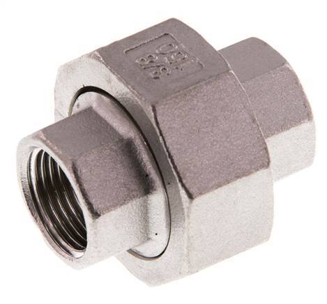 Rp 3/8'' Stainless steel Double Nipple 3-pieces with Conically sealing 16 Bar