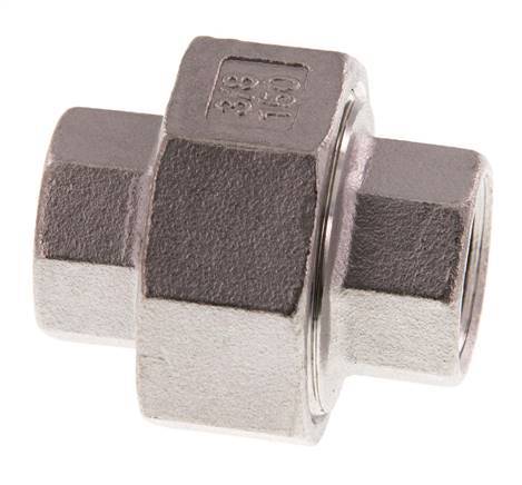 Rp 3/8'' Stainless steel Double Nipple 3-pieces with Conically sealing 16 Bar